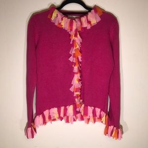 Knit Sweater with Sheer Frill Accents